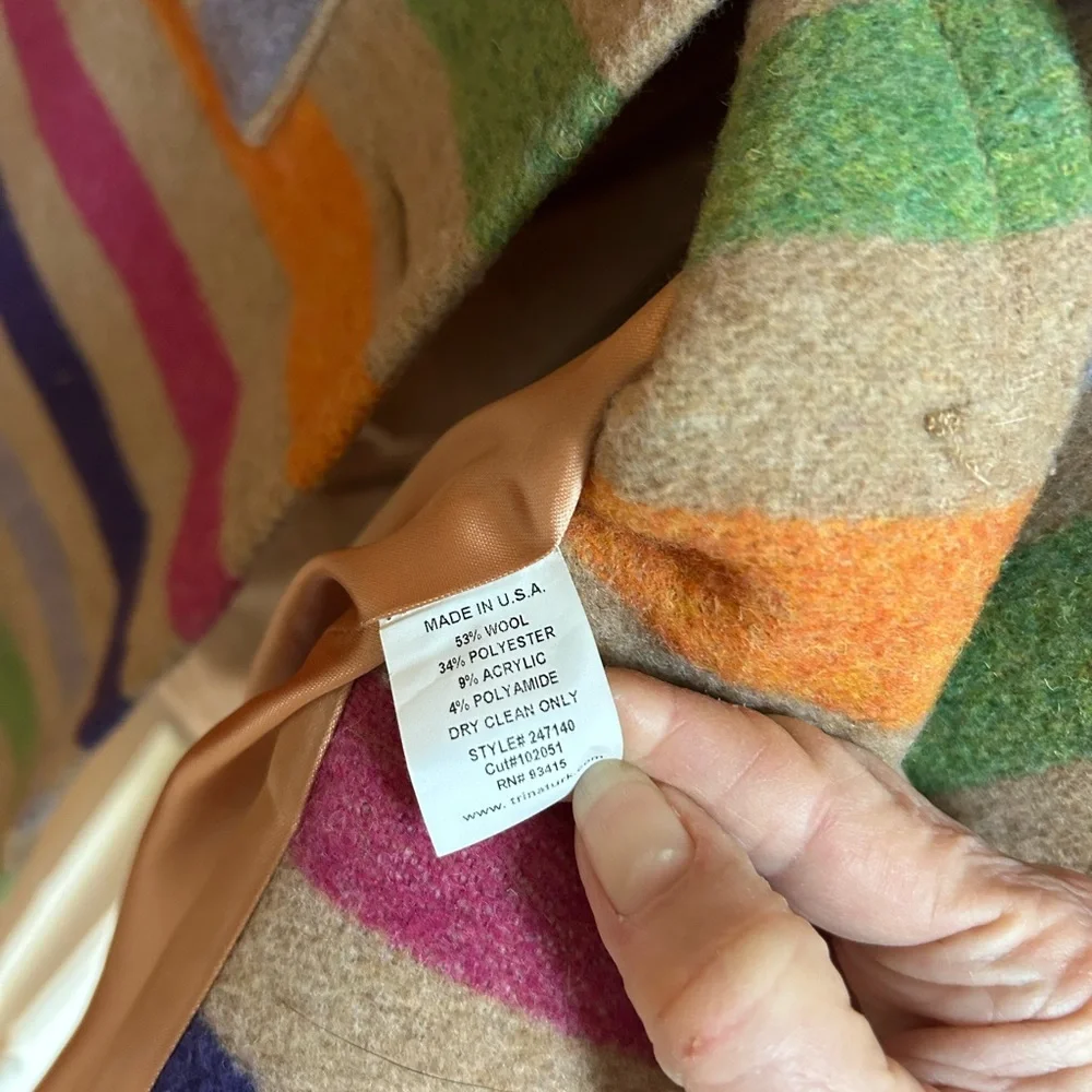 Trina Turk Multicolor Wool Blend Coat - Picture 5 of 5